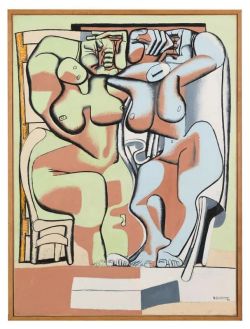 Peinture sur toile de Le Corbusier Deux Femmes Debout La Chaise 1936 reproduction peinte à la main