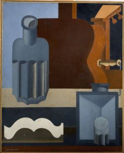 Peinture sur toile de Le Corbusier, Guitare verticale (1ère version), 1920 reproduction peinte à la main
