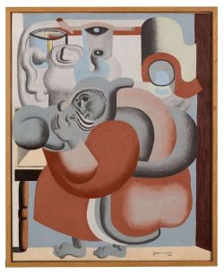 Peinture sur toile de Le Corbusier, La dame au chat et à la théière, 1928 reproduction peinte à la main