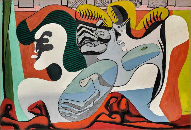 Le Corbusier Two Women In Red Draperies