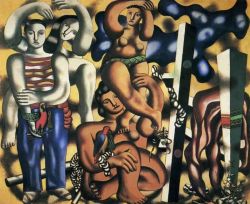 Peinture sur toile de Leger Composition With The Two Parrots reproduction peinte à la main