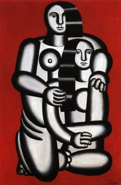 Peinture sur toile de Leger Two Figures Naked On Red Bottom reproduction peinte à la main