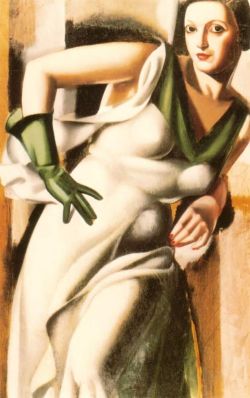 Peinture sur toile de Lempicka Woman With A Green Glove reproduction peinte à la main