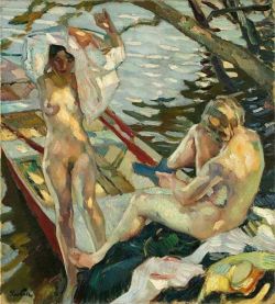 Leo Putz Nach Dem Bad Iii reproduction peinte à la main