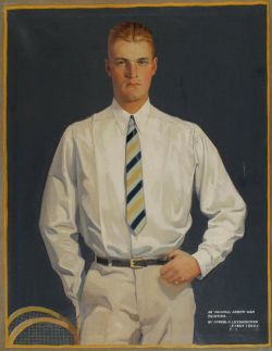 Peinture sur toile de Leyendecker Joseph Christian A Young Man With Tennis Racquet 1920s reproduction peinte à la main