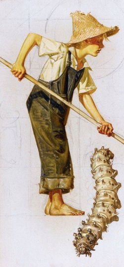 Peinture sur toile de Leyendecker Joseph Christian Boy And Carterpillar 1932 reproduction peinte à la main