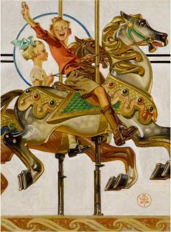 Peinture sur toile de Leyendecker Joseph Christian Carousel Ride 1930 reproduction peinte à la main