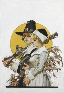 Peinture sur toile de Leyendecker Joseph Christian Giving Thanks reproduction peinte à la main
