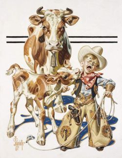 Peinture sur toile de Leyendecker Joseph Christian Little Cowboy Takes A Licking 1938 reproduction peinte à la main