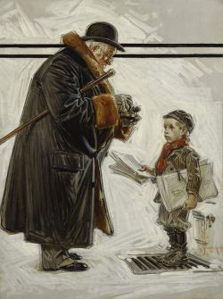 Peinture sur toile de Leyendecker Joseph Christian Newsboy 1909 reproduction peinte à la main
