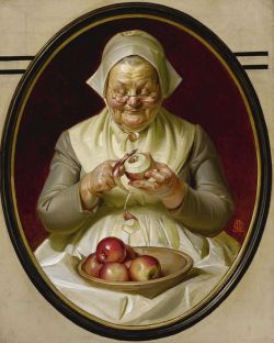 Peinture sur toile de Leyendecker Joseph Christian Peeling Apples reproduction peinte à la main