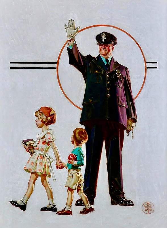 Leyendecker Joseph Christian Policeman And School Children 1931