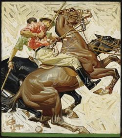 Peinture sur toile de Leyendecker Joseph Christian Polo Players On Horseback 1914 reproduction peinte à la main