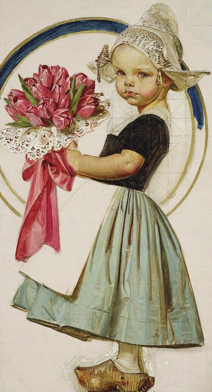 Leyendecker Joseph Christian Study For Easter Dutch Girl 1926