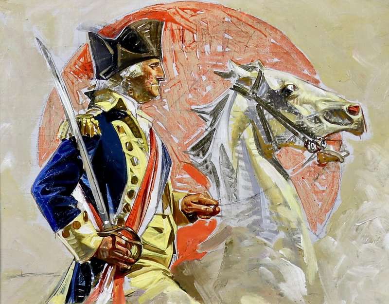 Leyendecker Joseph Christian Study For George Washington And W.w.i. Soldiers 1917