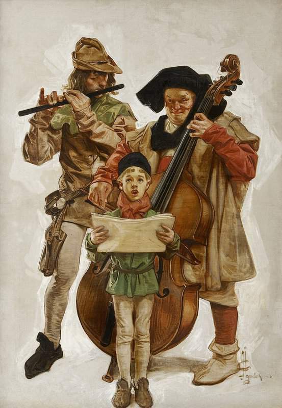 Leyendecker Joseph Christian The Carolers Collier S Cover December 21 1907