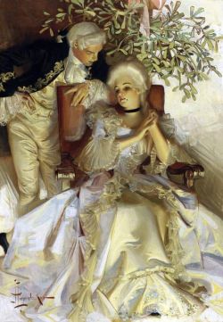 Peinture sur toile de Leyendecker Joseph Christian The Courtship Ca. 1905 reproduction peinte à la main