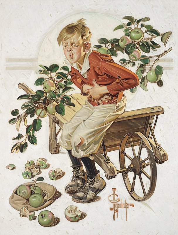 Leyendecker Joseph Christian Too Many Green Apples 1933
