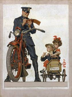 Peinture sur toile de Leyendecker Joseph Christian Traffic Stop 1922 reproduction peinte à la main