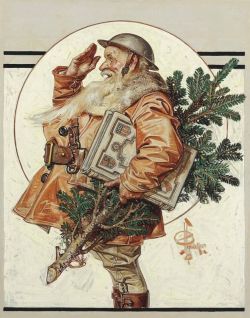 Peinture sur toile de Leyendecker Joseph Christian World War I Santa 1918 reproduction peinte à la main
