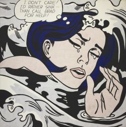 Peinture sur toile de Lichtenstein Drowning Girl reproduction peinte à la main
