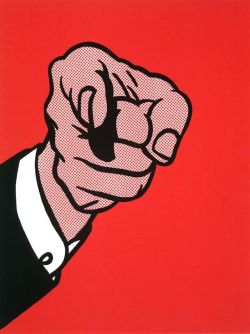 Peinture sur toile de Lichtenstein Finger Pointing reproduction peinte à la main