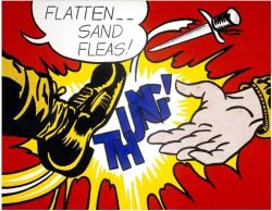 Peinture sur toile de Lichtenstein Flatten...sandfleas reproduction peinte à la main