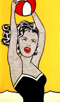Peinture sur toile de Lichtenstein Girl With Ball reproduction peinte à la main