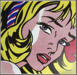 Peinture sur toile de Lichtenstein Girl With Hair Ribbon reproduction peinte à la main