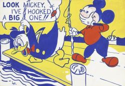 Peinture sur toile de Lichtenstein Look Mickey reproduction peinte à la main