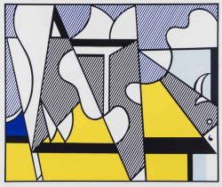 Peinture sur toile de Lichtenstein Roy Lichtenstein Cow Going Abstract reproduction peinte à la main
