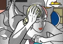 Peinture sur toile de Lichtenstein Thinking Nude reproduction peinte à la main