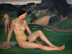 Louis Berthomme Saint-andre Naked On The Lawn reproduction peinte à la main