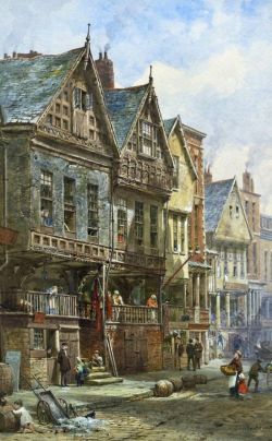 Louise Rayner - Watergate Street Chester reproduction peinte à la main