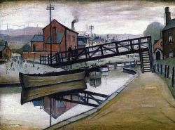 Lowry Barges On A Canal 1941 reproduction peinte à la main