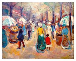 Lucia Demetriade Balacescu Promenada Pariziana 1947 reproduction peinte à la main