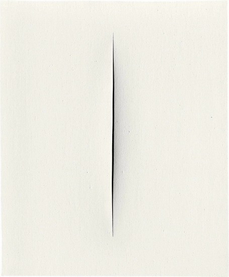 Lucio Fontana Concetto Spaziale Attese - White 1 Cut