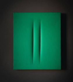 Peinture sur toile de Lucio Fontana Concetto Spaziale Attese 1965-66 reproduction peinte à la main