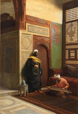 Ludwig Deutsch The Qanun Player reproduction peinte à la main