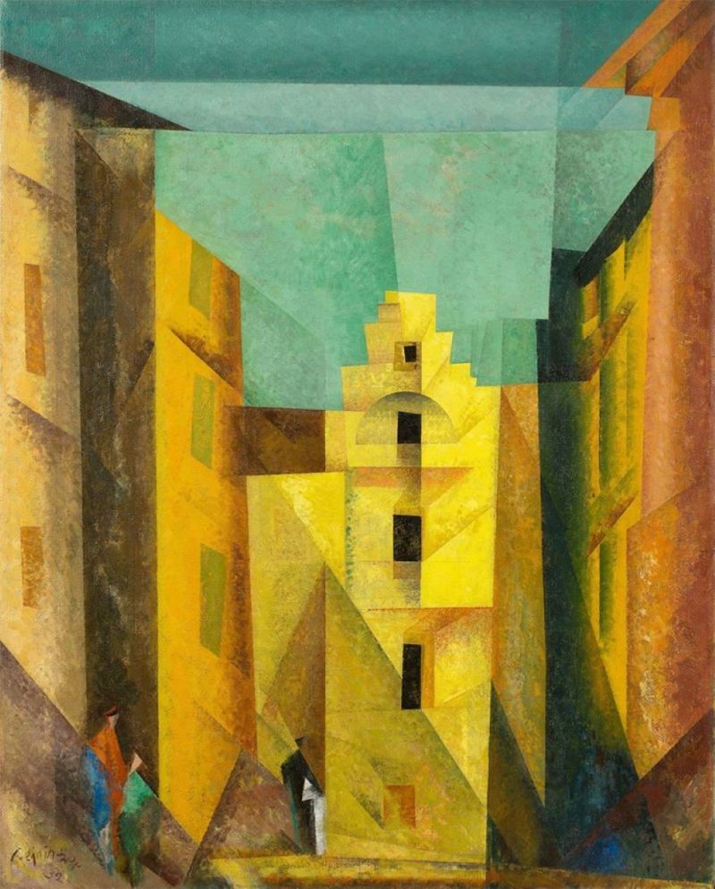 Lyonel Feininger Gelbe Gasse - Yellow Lane - 1932