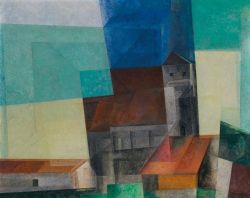 Lyonel Feininger Kirche Uber Stadt reproduction peinte à la main
