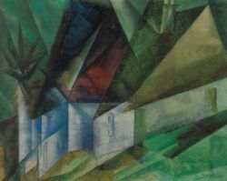 Lyonel Feininger Norman Village I 1918 reproduction peinte à la main
