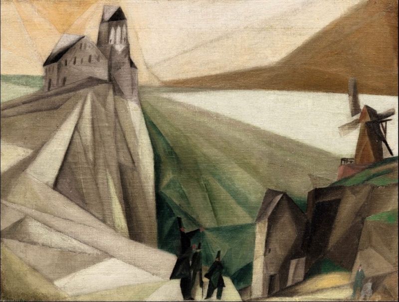 Lyonel Feininger, Study, on the Cliffs (early attempt at cubist form), 1912