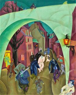 Lyonel Feininger The Green Bridge II - 1916 reproduction peinte à la main