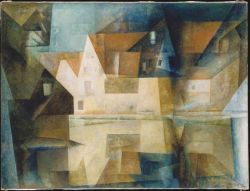Lyonel Feininger The Village Pond Of Gelmeroda reproduction peinte à la main