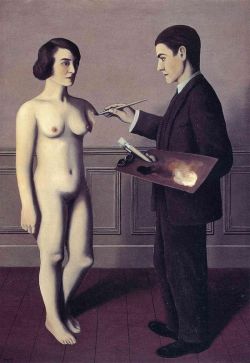Peinture sur toile de Magritte Attempting The Impossible reproduction peinte à la main