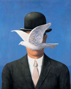Peinture sur toile de Magritte Homme Au Chapeau Melon reproduction peinte à la main
