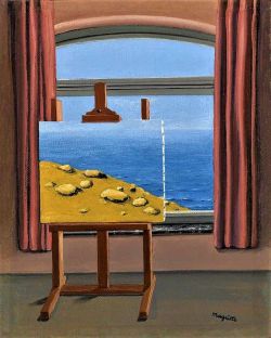 Peinture sur toile de Magritte La Condition Humaine 1935 reproduction peinte à la main