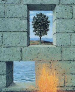 Peinture sur toile de Magritte Mental Complacency reproduction peinte à la main