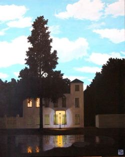 Peinture sur toile de Magritte The Empire Of Lights reproduction peinte à la main
